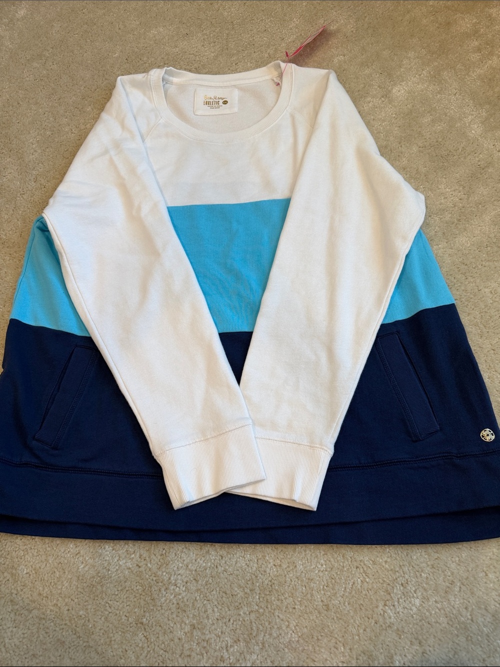 Lilly Pulitzer Luxletic Beach Comber Pullover Sweatshirt side zips size XXL